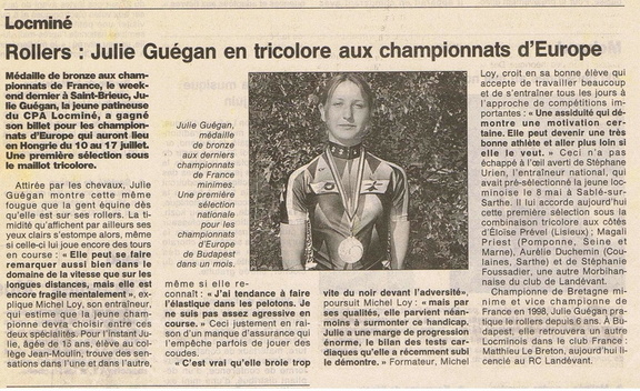 Julie Guegan en équipe de France 1998